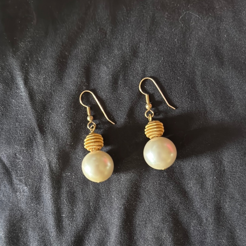 Gold and Pearl Earrings